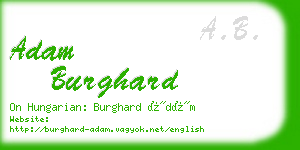 adam burghard business card